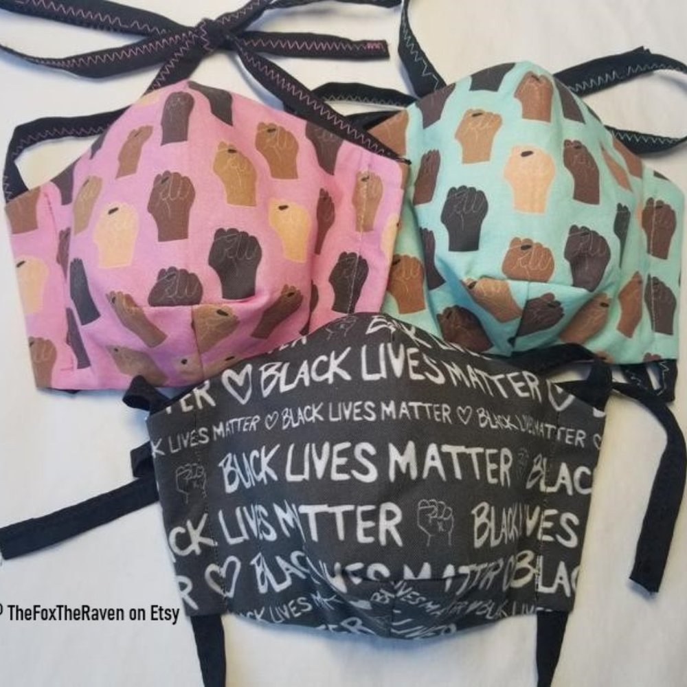 Black Lives Matter Fitted Face Mask
